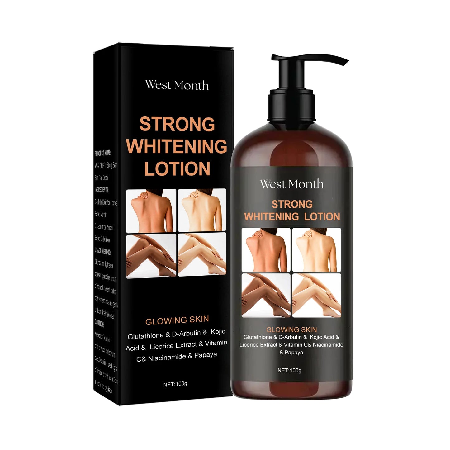 West Month 100ML Strong Whitening Cream Lasting Hydrating Nourishing Improve Dull Skin Balance Skin Glowing Body Care Lotion