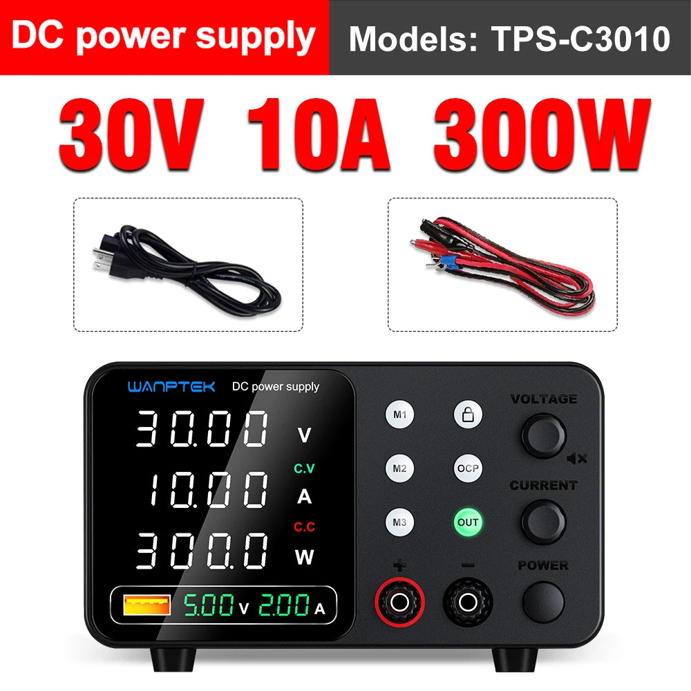 Wanptek 30V 5A 10A 60V 5A 120V 3A Lab DC Power Supply Adjustable Digit Display memory function Power Supplies Voltage Regulator
