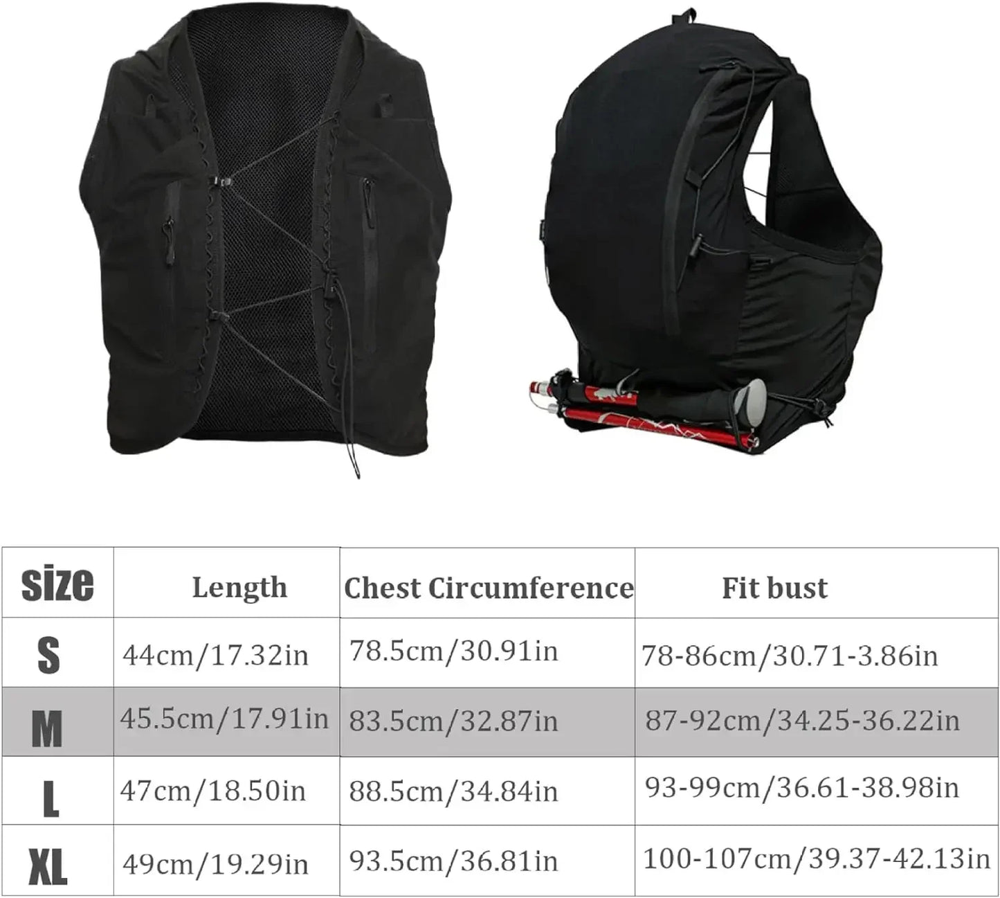 Hydration Vest Pack with 12 Pockets with Internal for Small Items Phones Wallets Keys and Towel for Jogging Biking Hiking