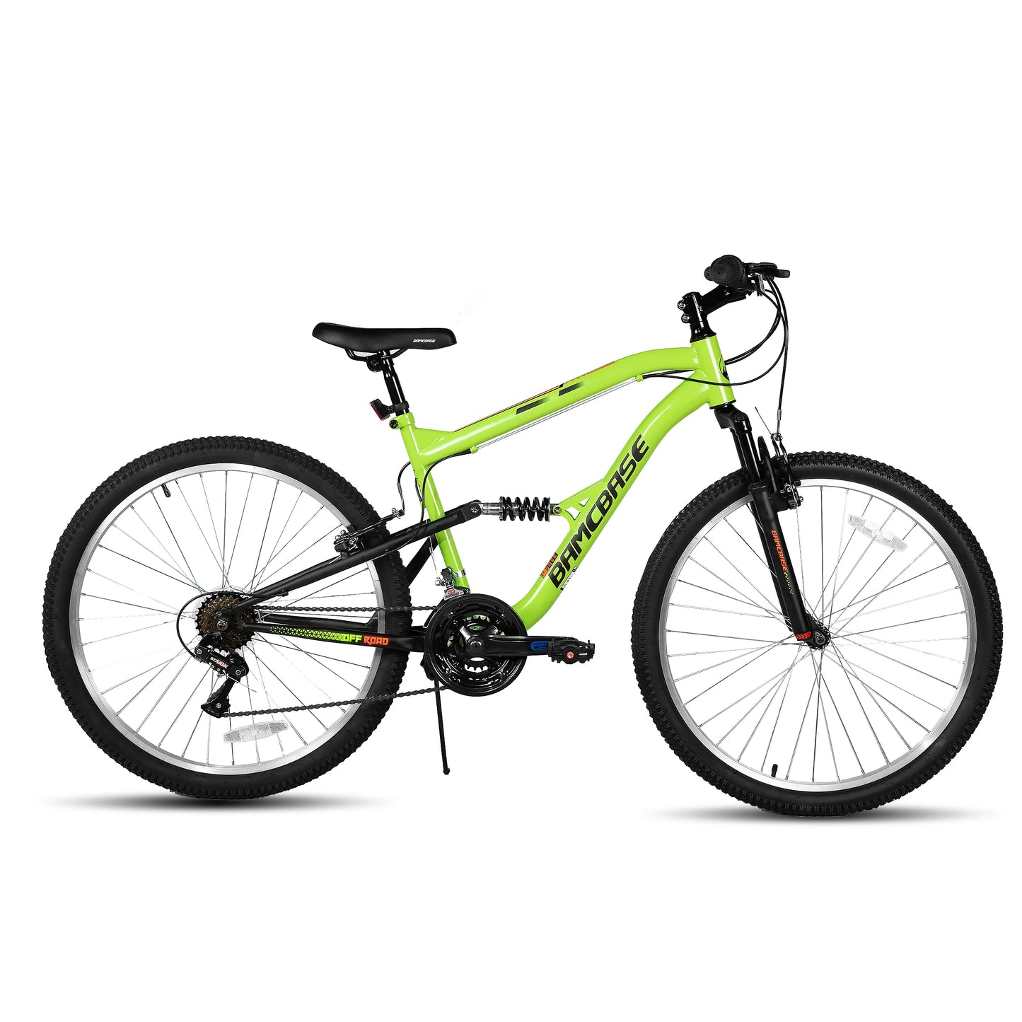 Hiland Men's Adult Mountain Bike, 26-inch Wheel Full Suspension Body, 18 Speeds, V Brakes, with Shock Absorbing Front Fork