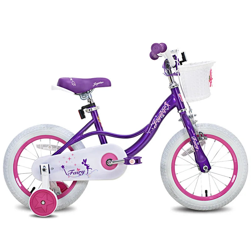 JOYSTAR Fairy Girls Bike for 2-9 Years Old Toddlers and Kids,Kids Bike with Training Wheels, Handbrake and Basket, Toddler Bike