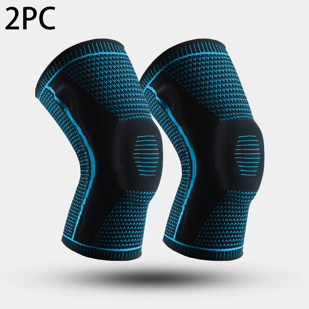 1/2 PC Knee Pads Strap Patella Medial Support Meniscus Silicone Compression Protection Sport Knee Braces Basketball Running Prot