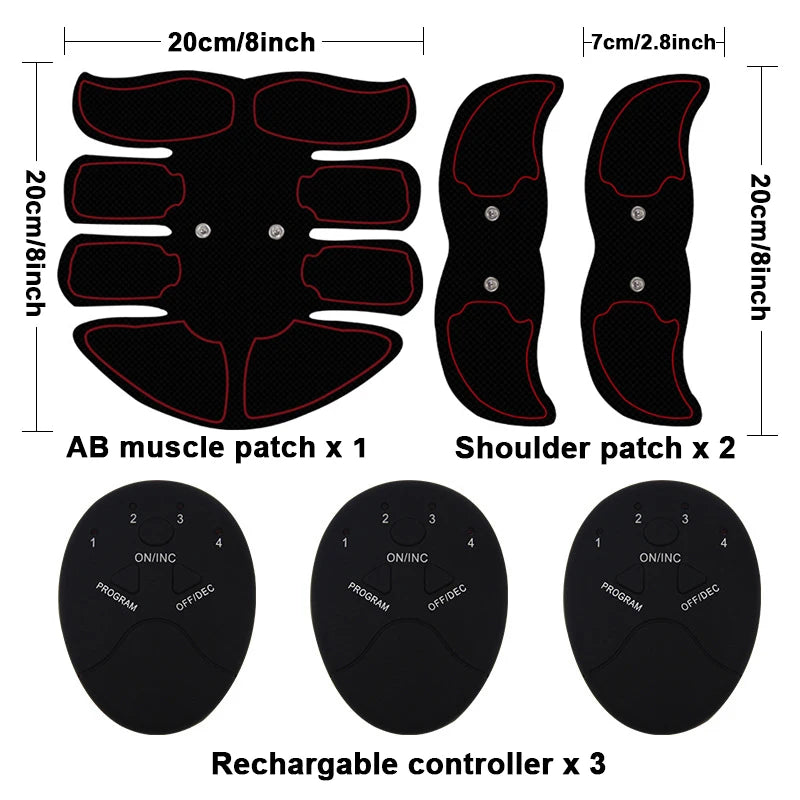 Abdominal Muscle Stimulator, USB Rechargeable Abdominal Training Belt, Home Exercise Equipment