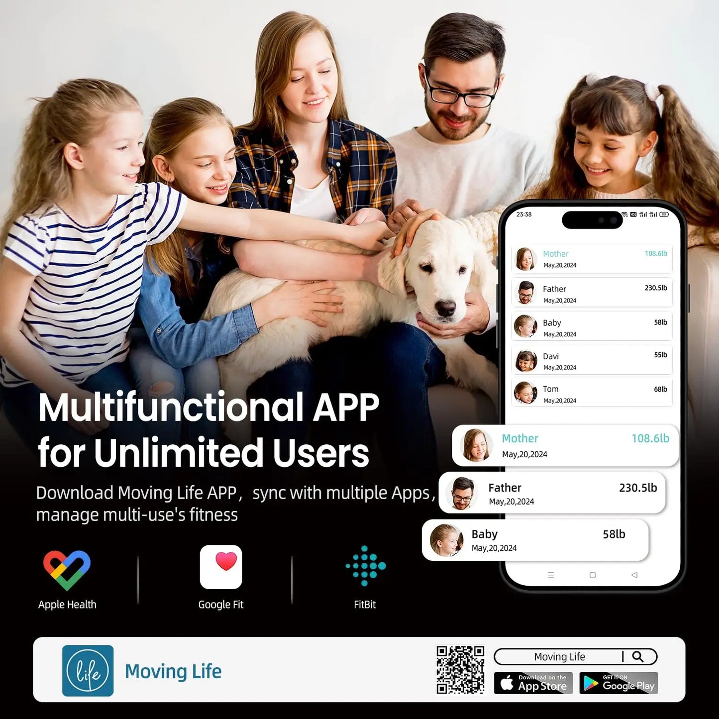 8-Electrode Smart Body Scale with Full Composition Analysis, Bluetooth Sync, 400lb Capacity