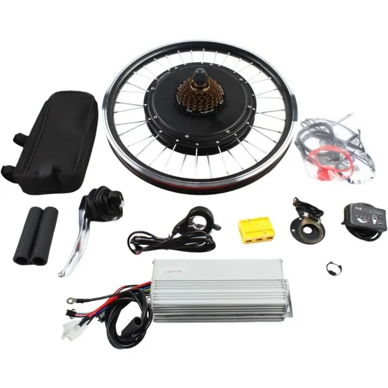 20inch Electric Bicycle Rear Wheel Conversion Kit 48V 1000W Brushless Toothed Motor Hub with LCD Display for 20inch Bike E-Bike