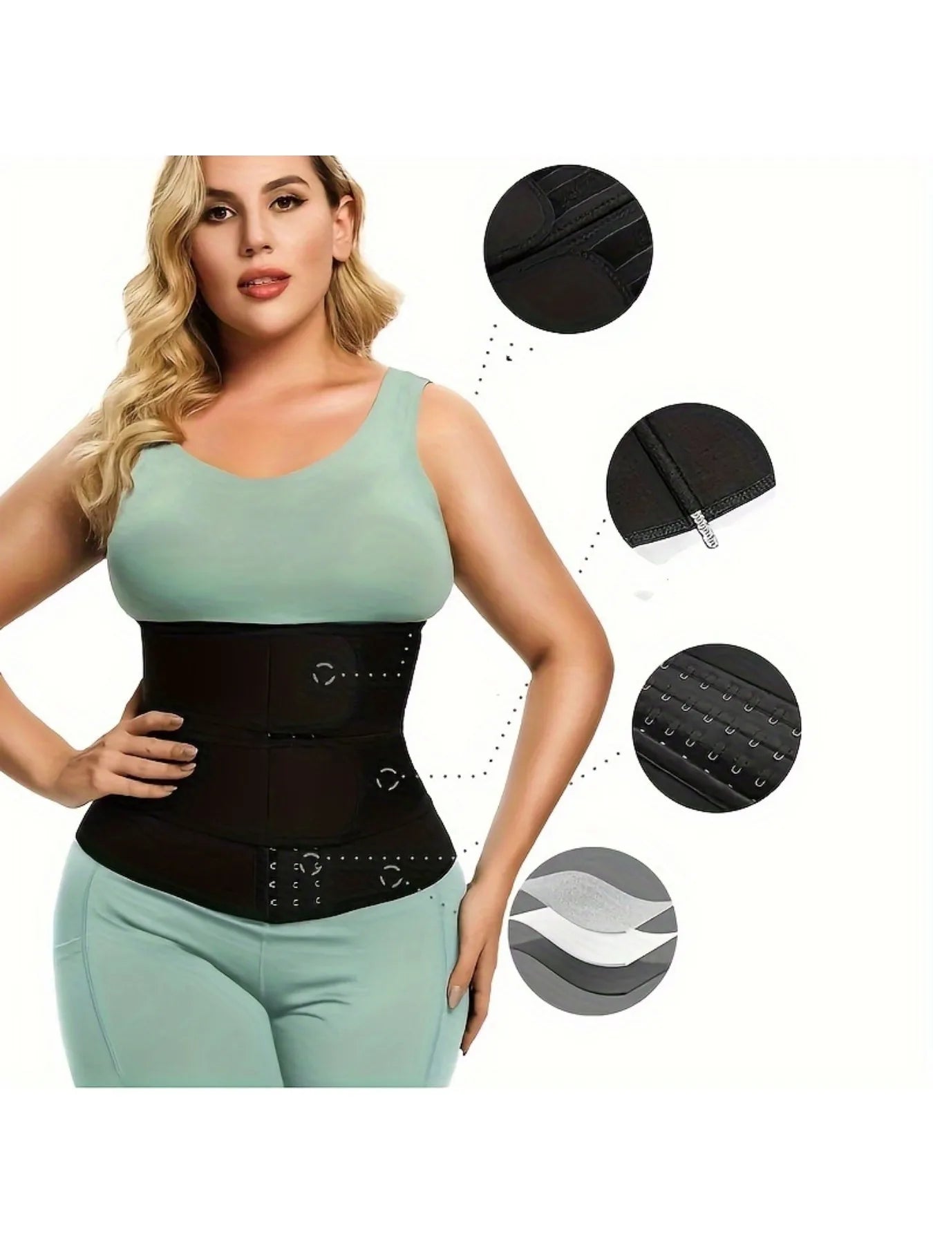 Women Shaping Casual Sports Postpartum Fitness Double Belt Adjustable Triple Hook Waist Trainer Belt for Cross Border