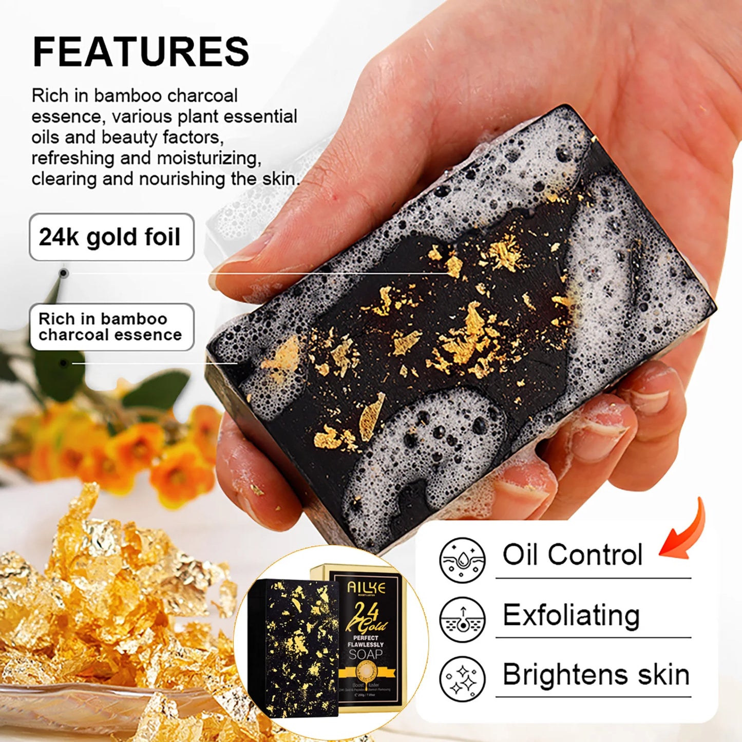 Ailke 24K Gold Collagen Cream Joint Removing Dark Spot Strong Whitening Face Anti Aging Skin Care Set