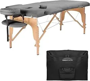Professional Portable Folding Massage Table with Carrying Case - Black