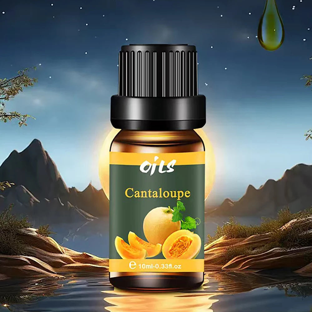 6-Piece Essential Oil Set with 6 Fragrance Options -Oils for Aromatherapy, Used For Diffuser Aroma Relax (Includes Cantaloupe,Gu