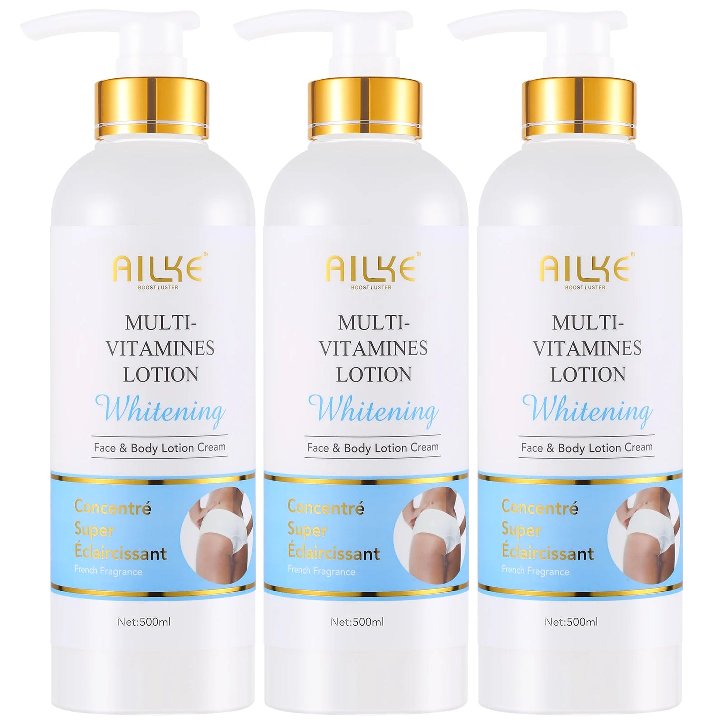 AILKE Multi-Vitamin Body Lotion, Whiten, Brighten, Removes Dark Spots, Moisturizes, Smoothes & antioxidant, for Private Logo