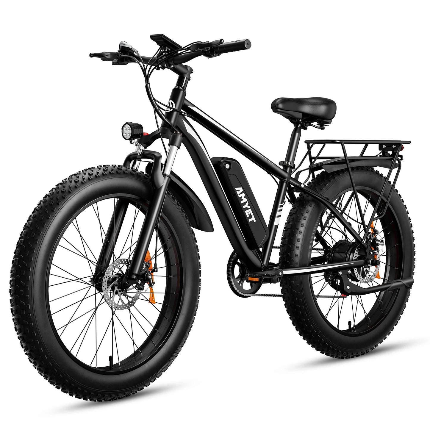 AMYET EB26 Electric Bike for Adults 1000W Electric Bicycle 48V 15AH E Bike 26" Fat Tire Mountain 31mph Dual Shock Absorber Ebike