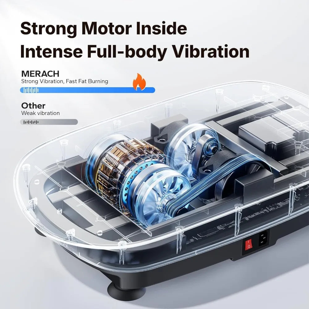 MERACH Curved Vibration Plate Exercise Machine Lymphatic Drainage Weight Loss Fitness Equipment