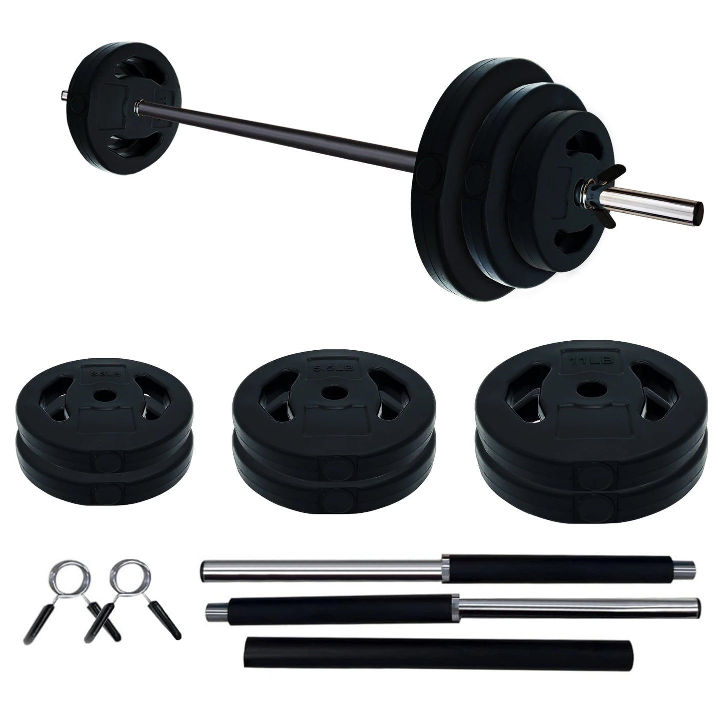 Adjustable Barbell Weight Set, 40lb /20kg Adjustable Free Weights for Home and Gym Workout Strength Training