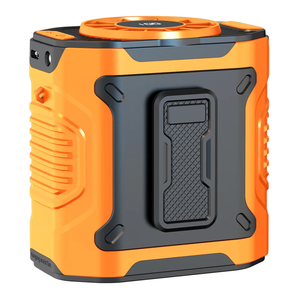 Portable Waist Fan USB Rechargeable Hands-Free Cooling Neck Fan with Flashlight Personal Fan Waist Clip Fan for Outdoor Travel