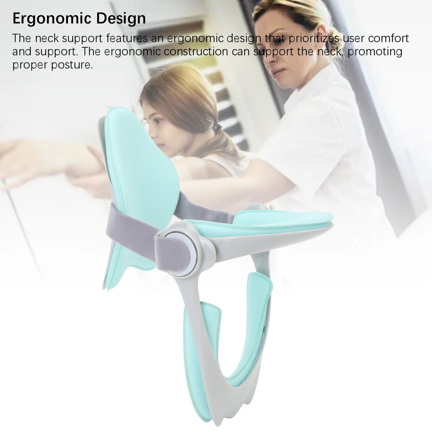 Neck Brace for Posture 360 Degree Adjustable Breathable Ergonomic Adjustable Neck Brace Prevent Head Bowing Soft for Students