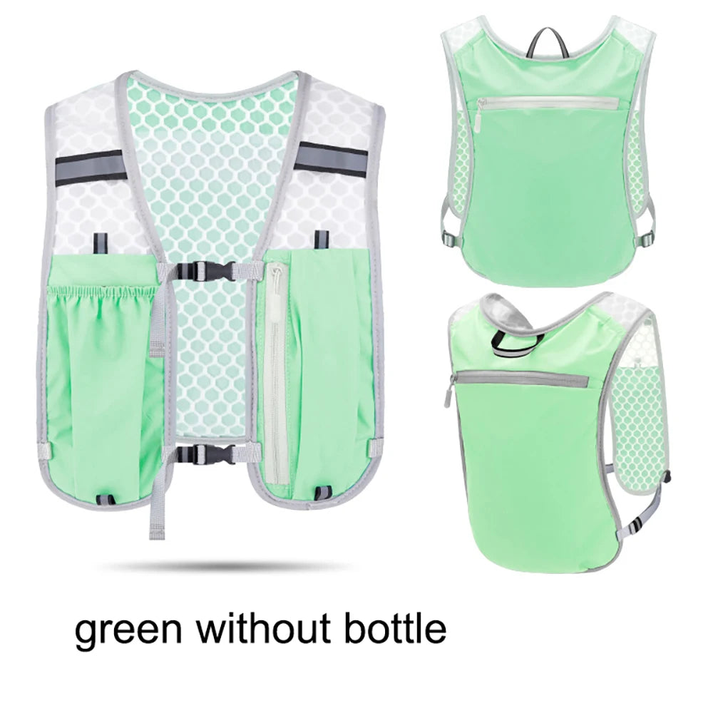 Running Backpack Vest with Bottle Hydration Trail Light weight Cycling Run Jogging Marathon Riding Climbing Bag Waterproof
