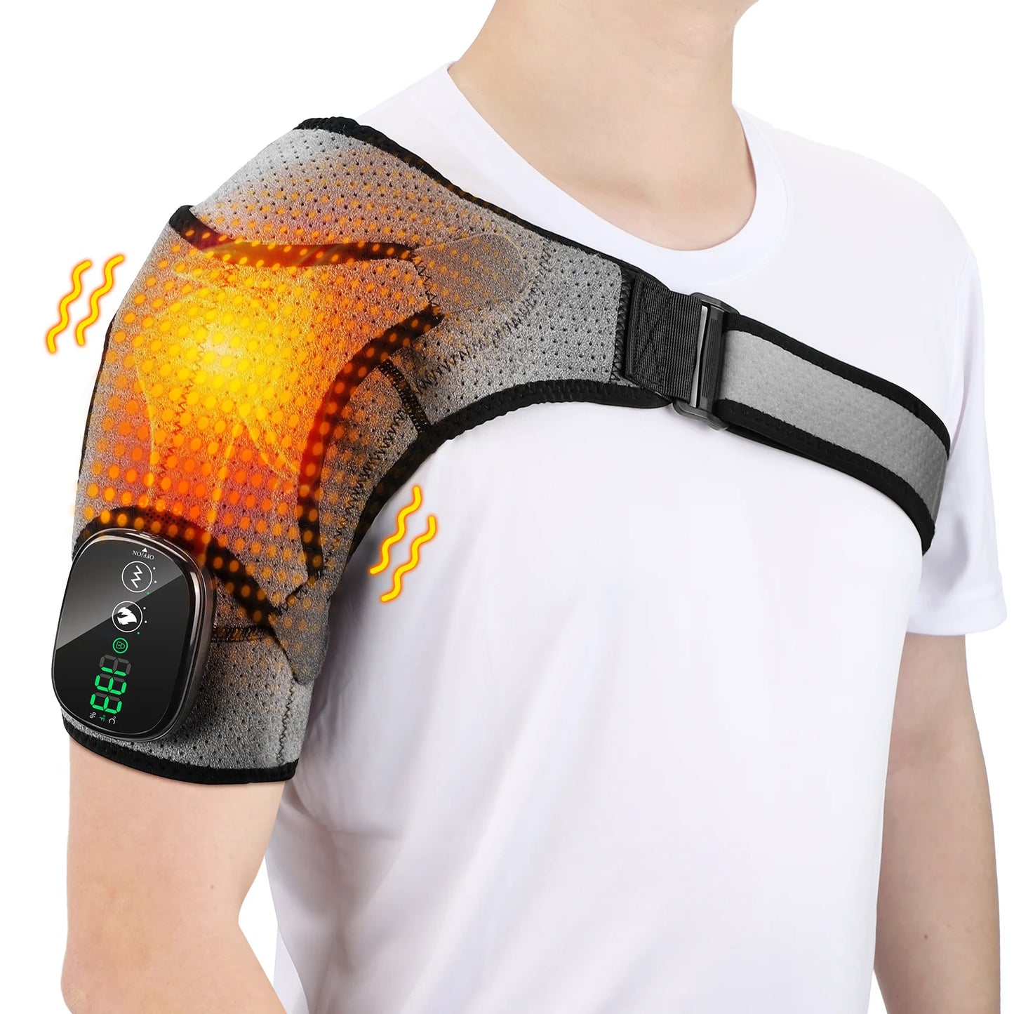 Electric Shoulder Heating Pad 3 Modes Vibration Shoulder Knee Elbow Relax Belt Hot Compress Thermal Massager Health Care