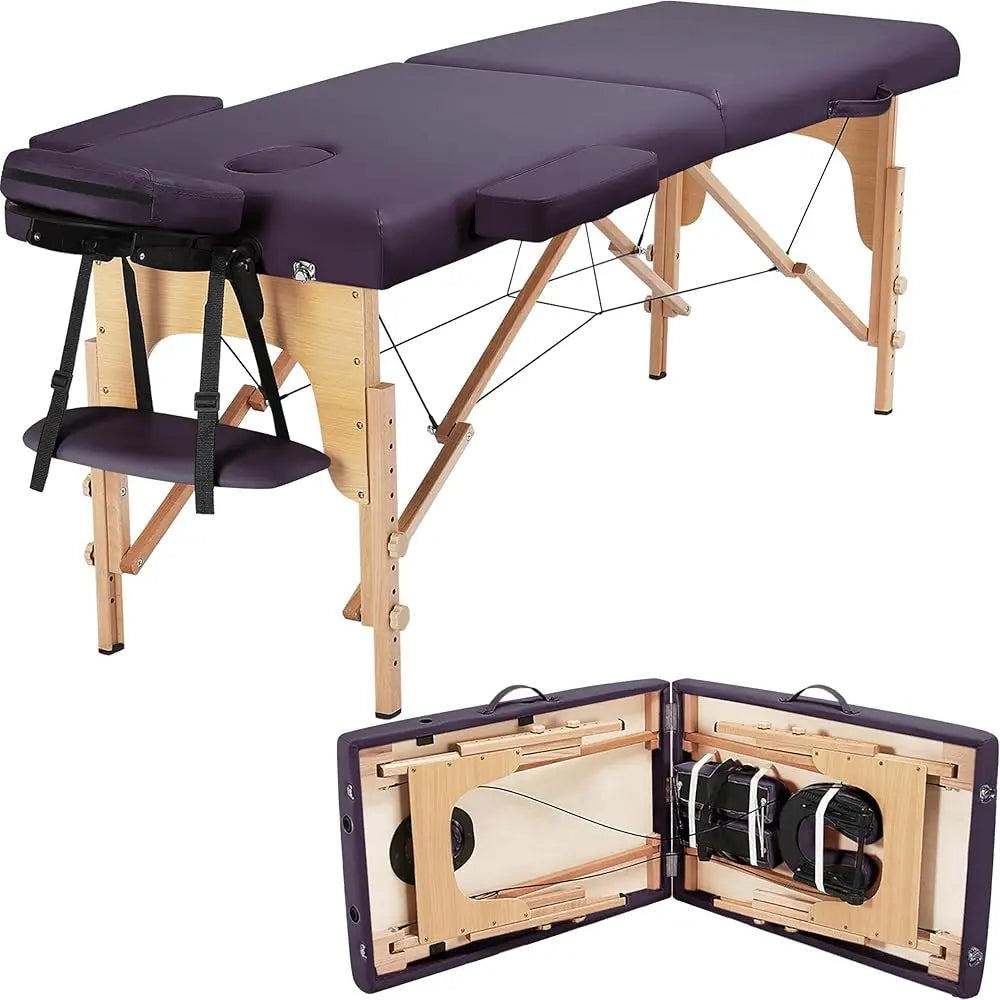 24 inch Massage Table Portable Lash Beds Spa Bed Massage Couch Foldable Spa Tables Adjustable 2 Fold with Non-Woven Bag