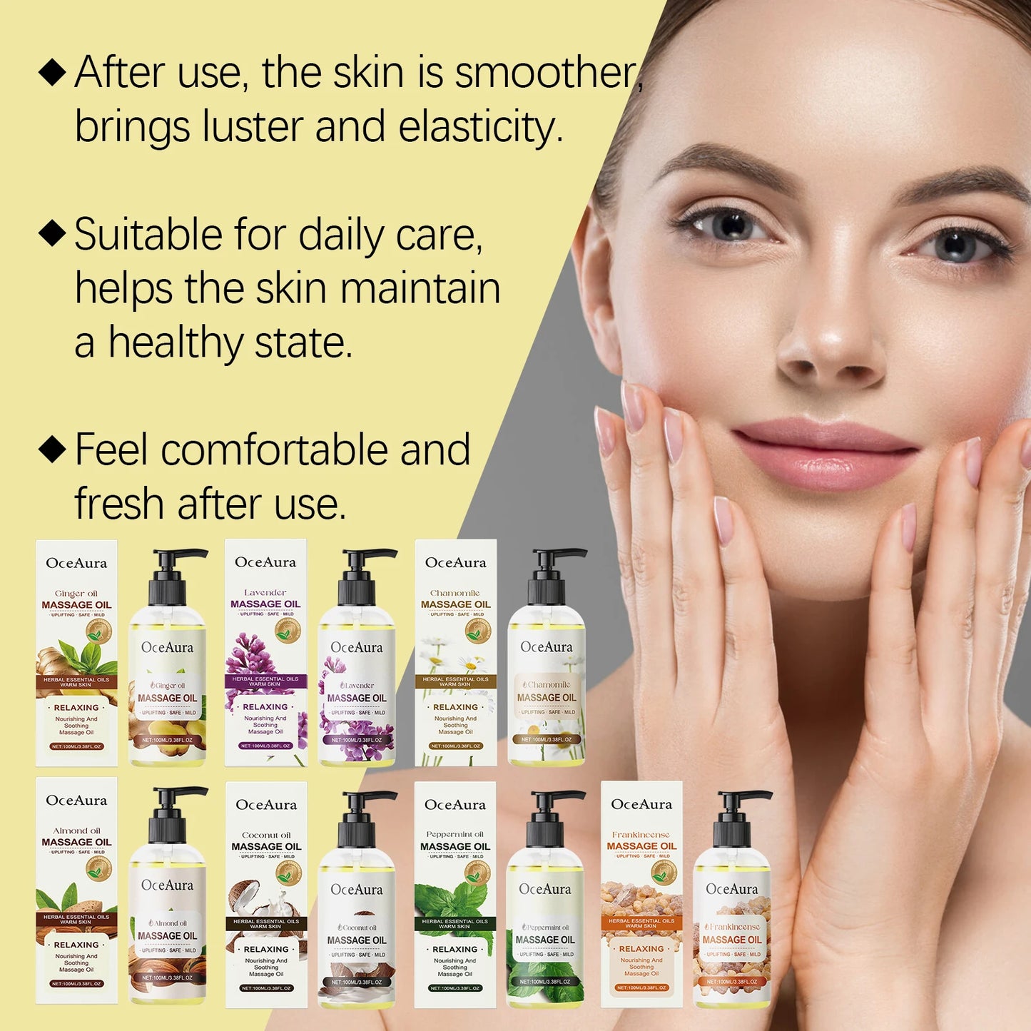 Oceaura Coconut Oil Massage Oil Relief Discomfort Soreness Moisturizing Nourishing Restore Skin Luster Non-greasy Body Care Oil