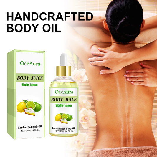 Oceaura Lemon Body Oil Natural Extract Lasting Fragrance Relief Fatigue and Stress Relax Body Massage Smoothing Skin Body Oil