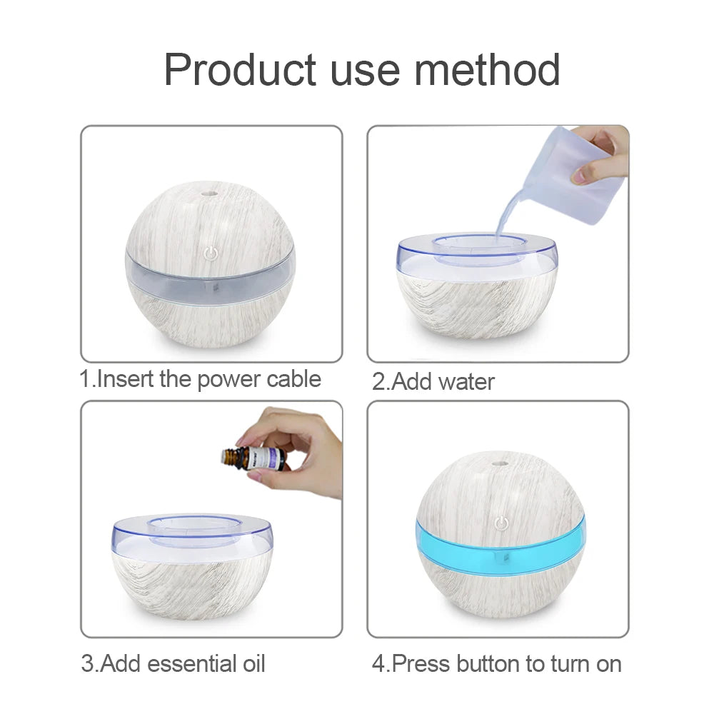 Premium Ultrasonic Humidifier 300ml cool mist maker with Timer and Auto Shut-Off essential oil Diffuser Ideal for Home Office