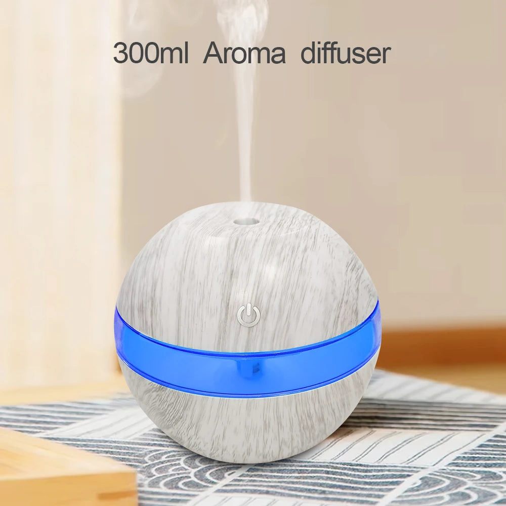 Premium Ultrasonic Humidifier 300ml cool mist maker with Timer and Auto Shut-Off essential oil Diffuser Ideal for Home Office