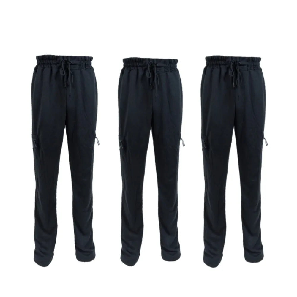 3 Pack Men's Fleece Lined Slim Fit Casual Tech Jogger Sweatpants Zipper Pockets GYM Track Pants S-3XL
