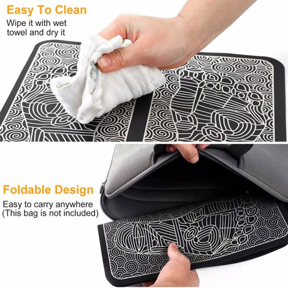EMS Foot Massage Pad 6 Modes 9 Levels Electric Stimulator Massager Unit Rechargeable Leg Reshaping Muscle Pain Relax Massage Mat