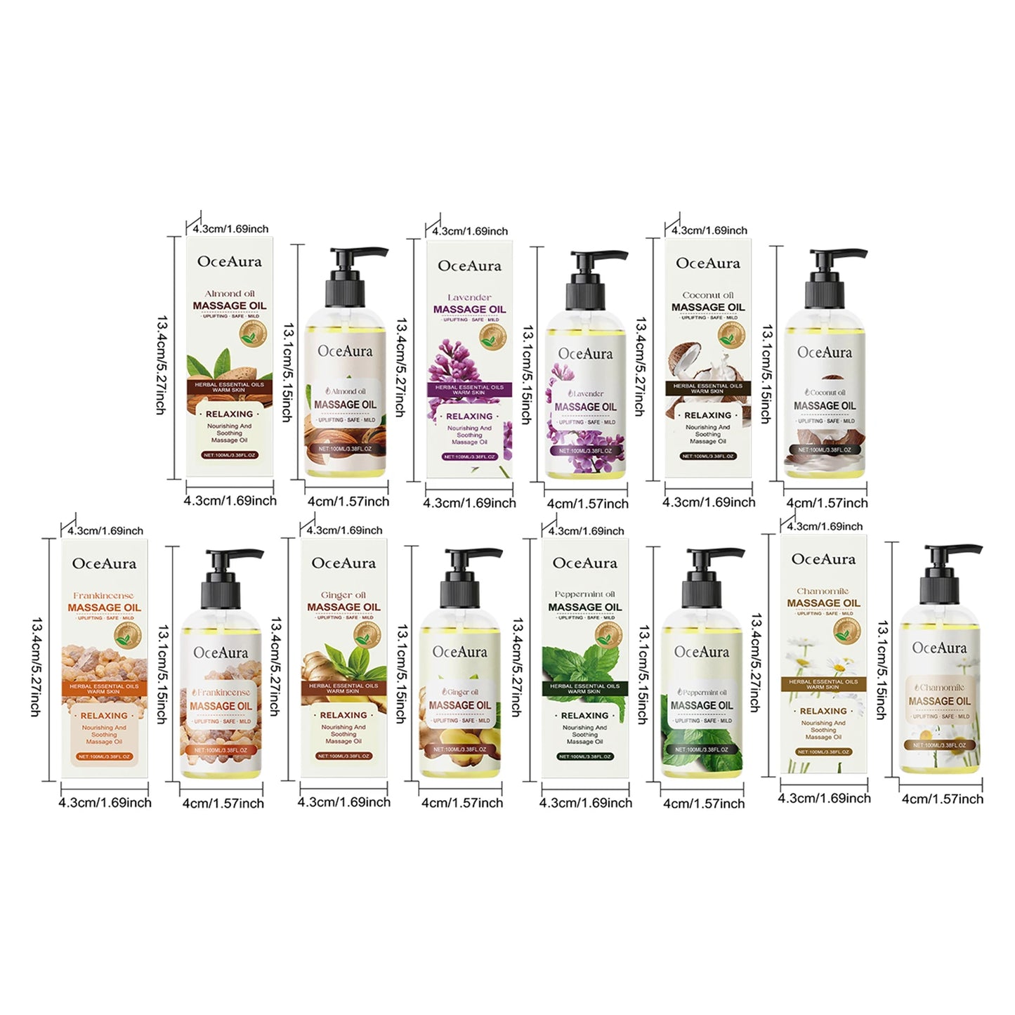 Oceaura Coconut Oil Massage Oil Relief Discomfort Soreness Moisturizing Nourishing Restore Skin Luster Non-greasy Body Care Oil