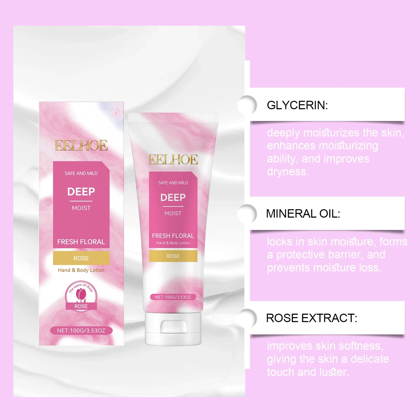EELHOE 100g Rose Hand Body Lotion Deep Cleaning Exfoliating Gel Skin Care Whitening Moisturizer Repair Facial Scrub Skin Care