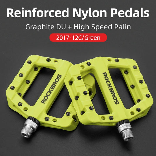 ROCKBROS Bicycle Pedal Road BMX Mountain Bike Flat Pedals Nylon Multi-Colors MTB Cycling Sports Ultralight Accessories 355g