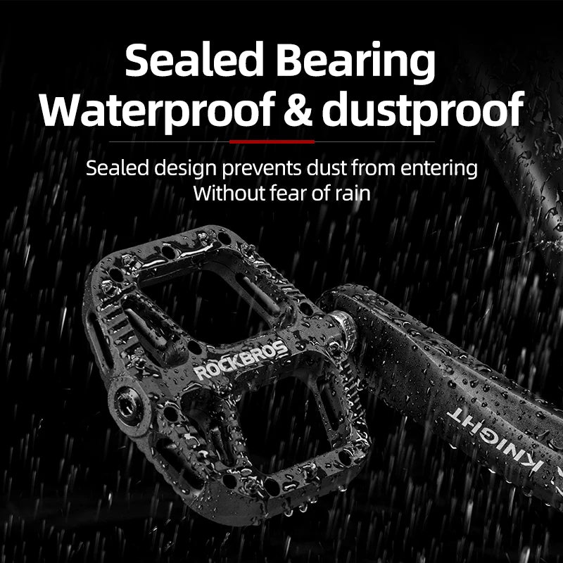 ROCKBROS Bicycle Pedal Road BMX Mountain Bike Flat Pedals Nylon Multi-Colors MTB Cycling Sports Ultralight Accessories 355g