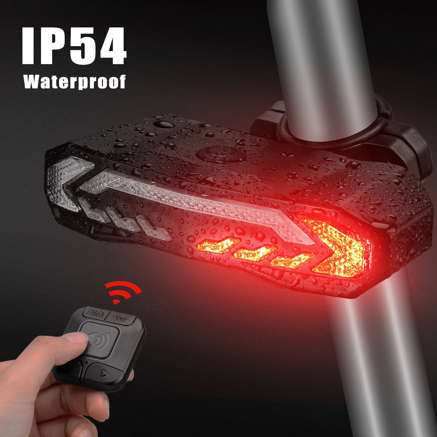 Elecpow Smart Bike Taillight Bike Anti Theft Alarm Horn With Remote Rechargeable Waterproof Bicycle Rear Lamp With Turn Signals
