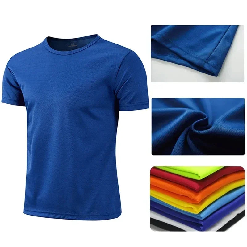 2025 Hot Sale Men's Quickdry T-shirts Summer Daily Sports Short Sleeved O-neck Tops Fitness Training Athletics Running T-shirt