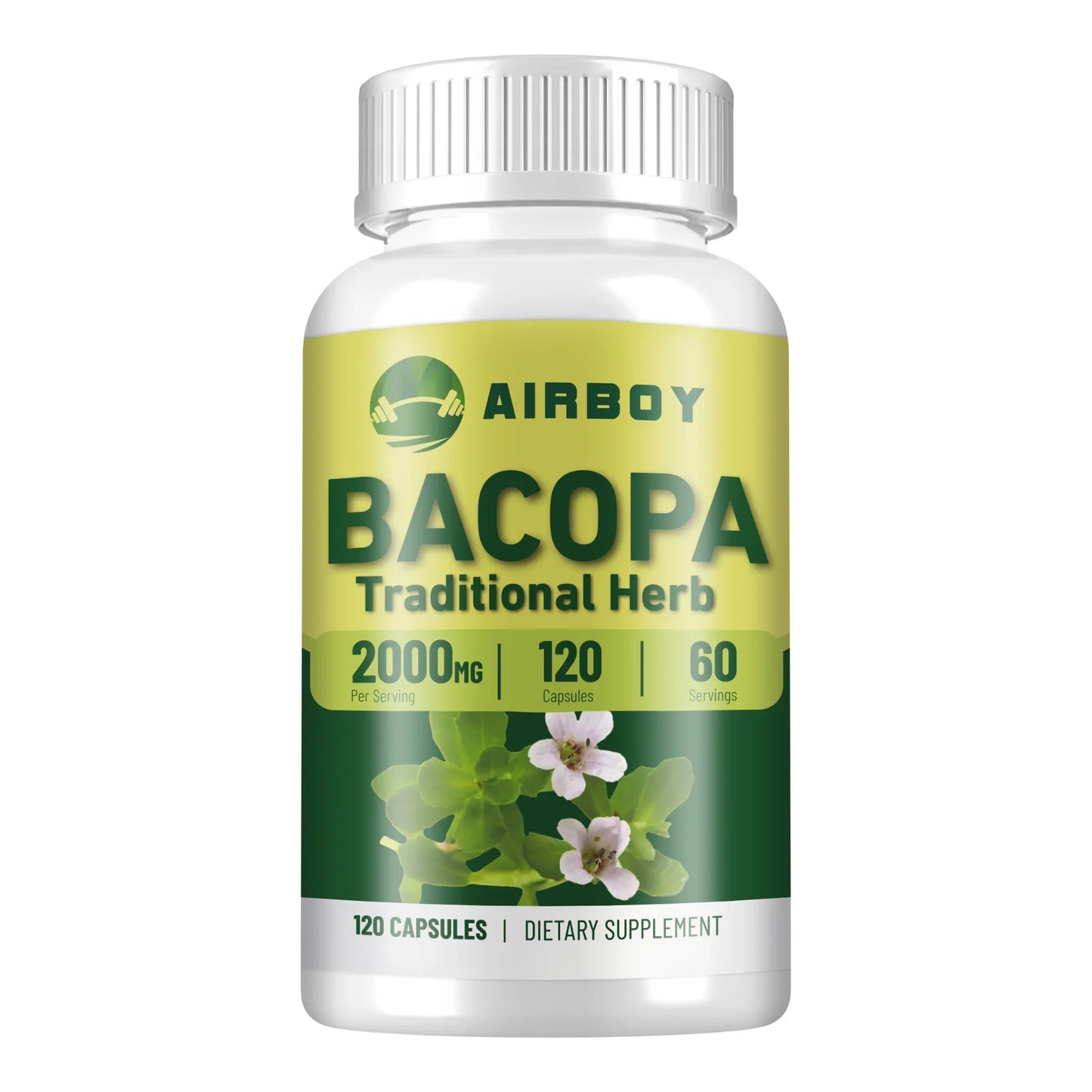 Bacopa Monnieri Extract Supplement - Brain Health Supports Performance Cognition, Enhances Energy & Stamina - 120 Capsules