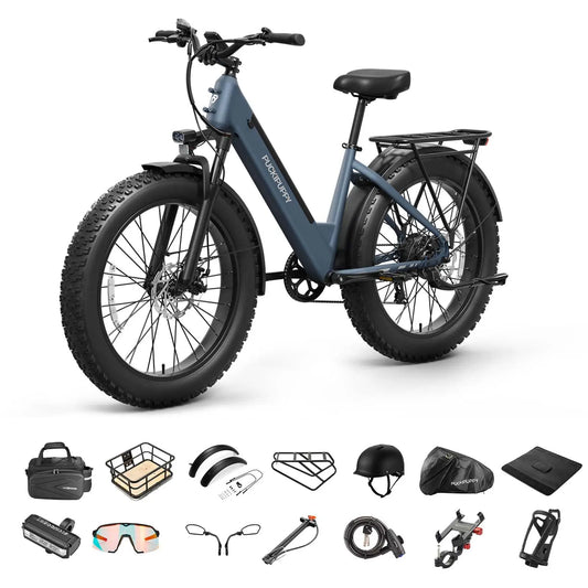 PUCKIPUPPY Samoyed Electric Bike for Adults with A Luxury Accessory Pack 960W 48V 15AH Removable Battery Electric Bicycle