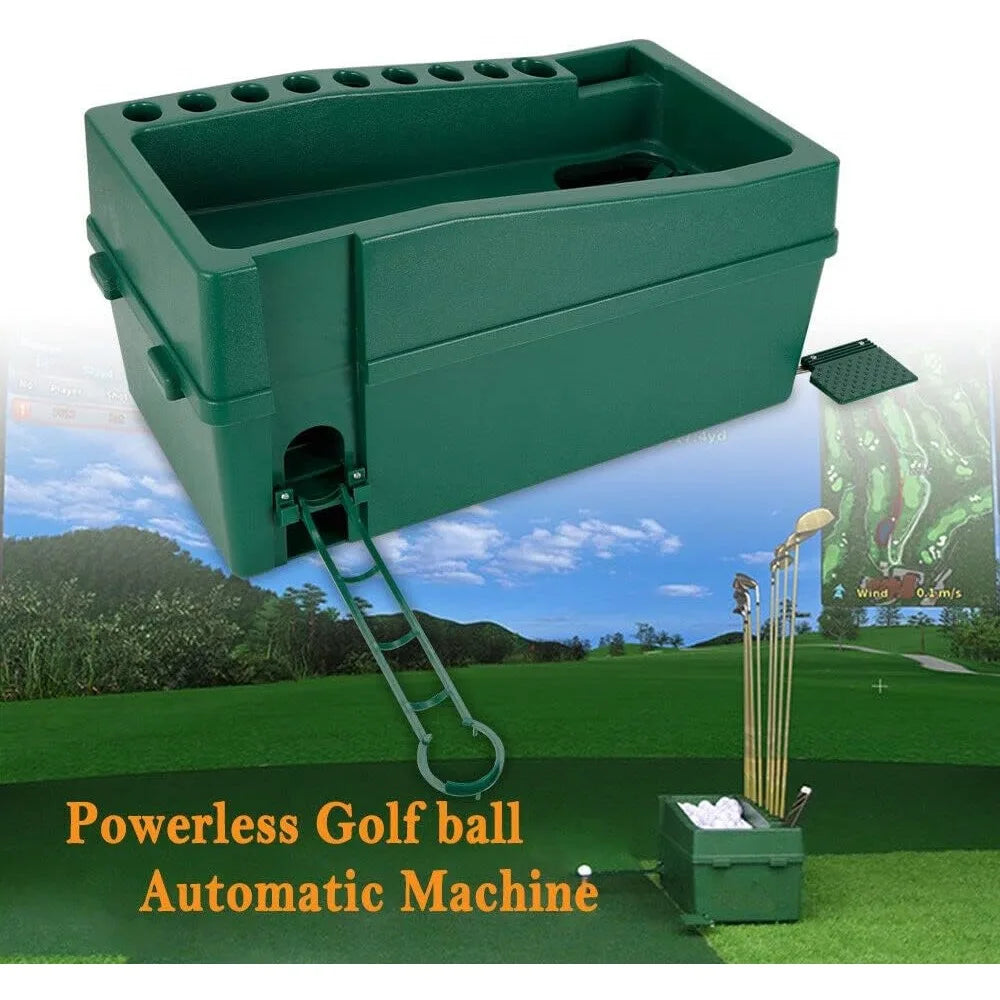 Automatic Golf Ball Dispenser Machine Tee Up Golf Ball Teeing Device with Foldable Track Holder Adjustable Golf Tee Machine