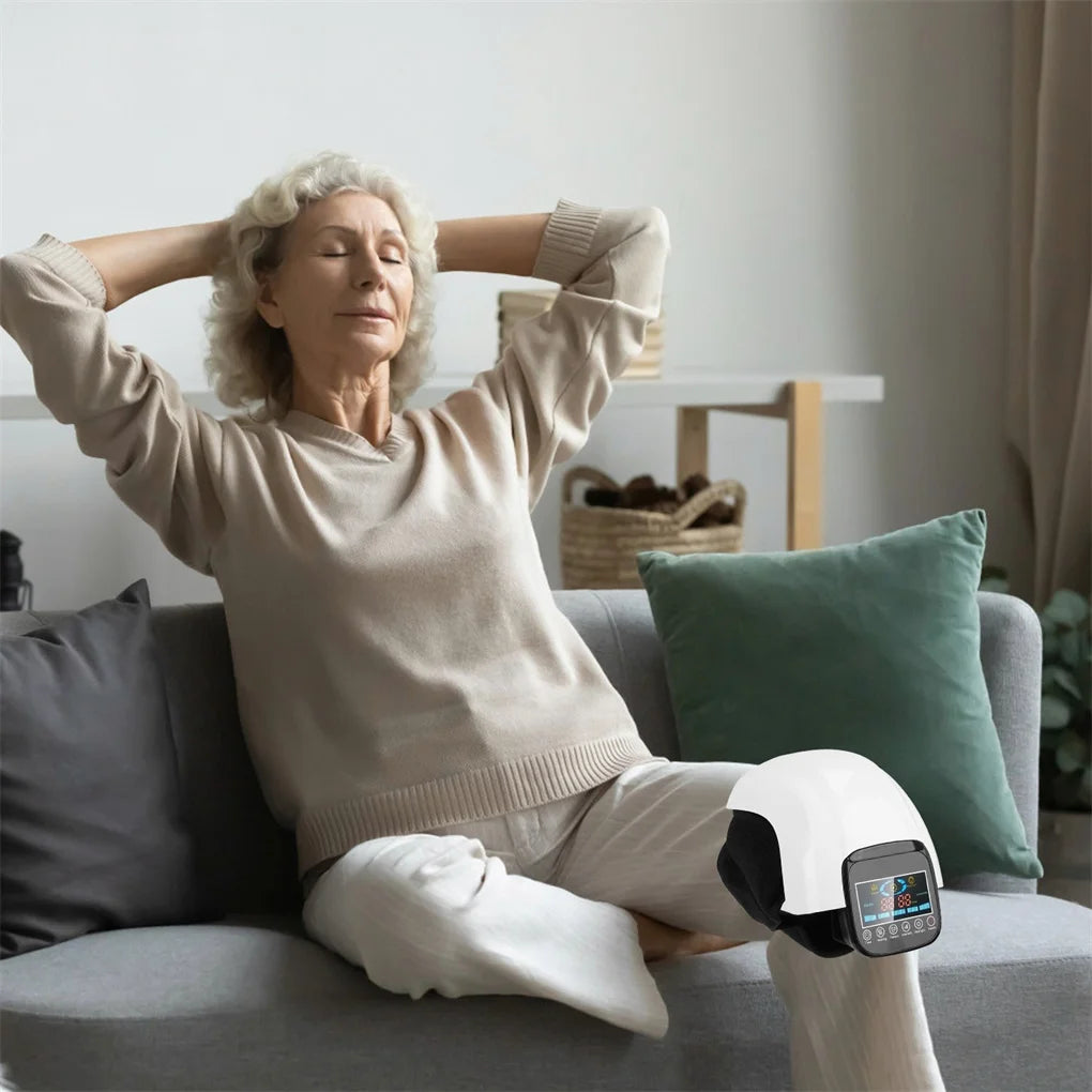 Knee Massager - Air Bag Multi-Frequency Vibration & Heating Function, HD Screen Control, Rechargeable USB, Adjustable Strap