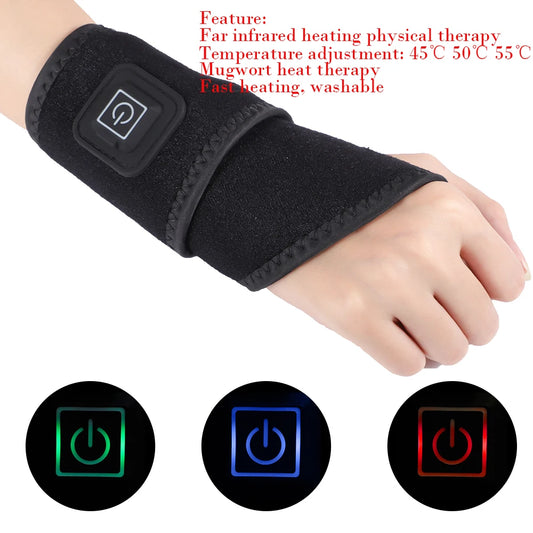 Electric Heating Wrist Massager Brace Warm Arthritis Wristband Hot Compress Physiotherapy Device Fitness Wrister Joint Care
