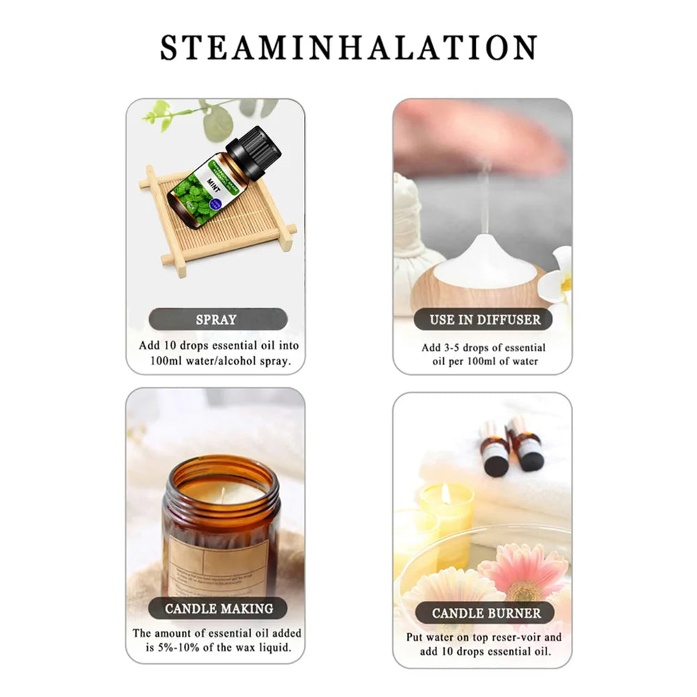 Used For Aromatherapy Humidifer Essential Oils Diffuser, 6 Pieces Essential Oils with 6 Fragrance Options -Oils for Sleep Aid
