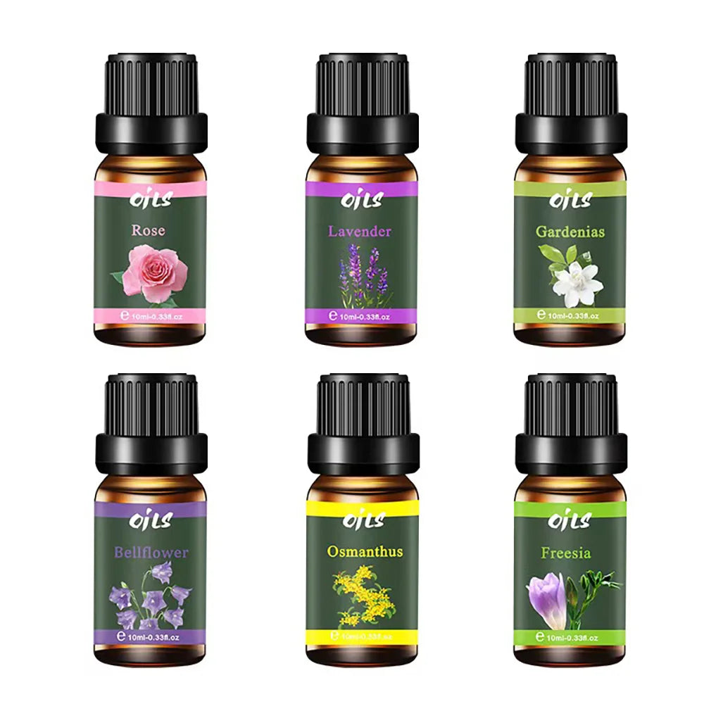 One Set with 6 Bottles Fragrance Oils for Aromatherapy, Used For  Air Prefume Diffuser Aroma Mist Humidifier for Relaxtion