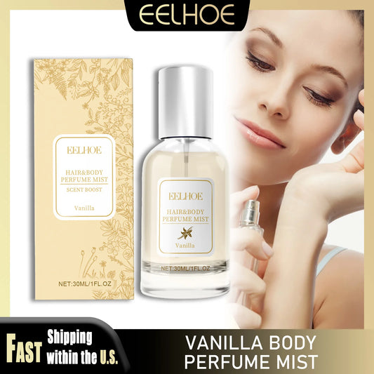 EELHOE 30ml Vanilla Body Perfume Mist Fresh Natural Romantic Scent Lasting Pheromone Comforting Body Hair Eau De Parfum Spray