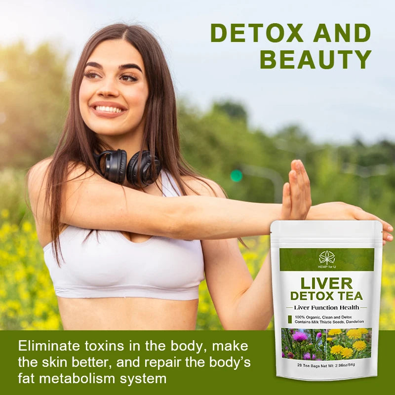 100% Liver Detox Drink Contains Natural Plants Milk Thistle and Dandelion Support Liver Health, Cleanse and Relieve Bad Breath