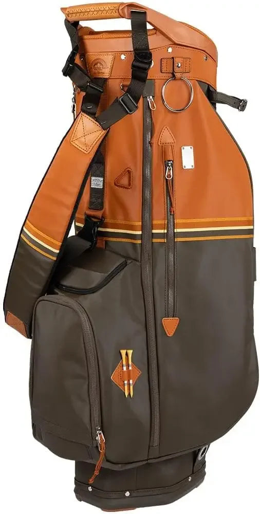 Mid-Stripe 4-Way Cart Bag - Durable and Comfortable Golf Cart Bag with Eight Pockets for Storage - Features a Chrome Customized