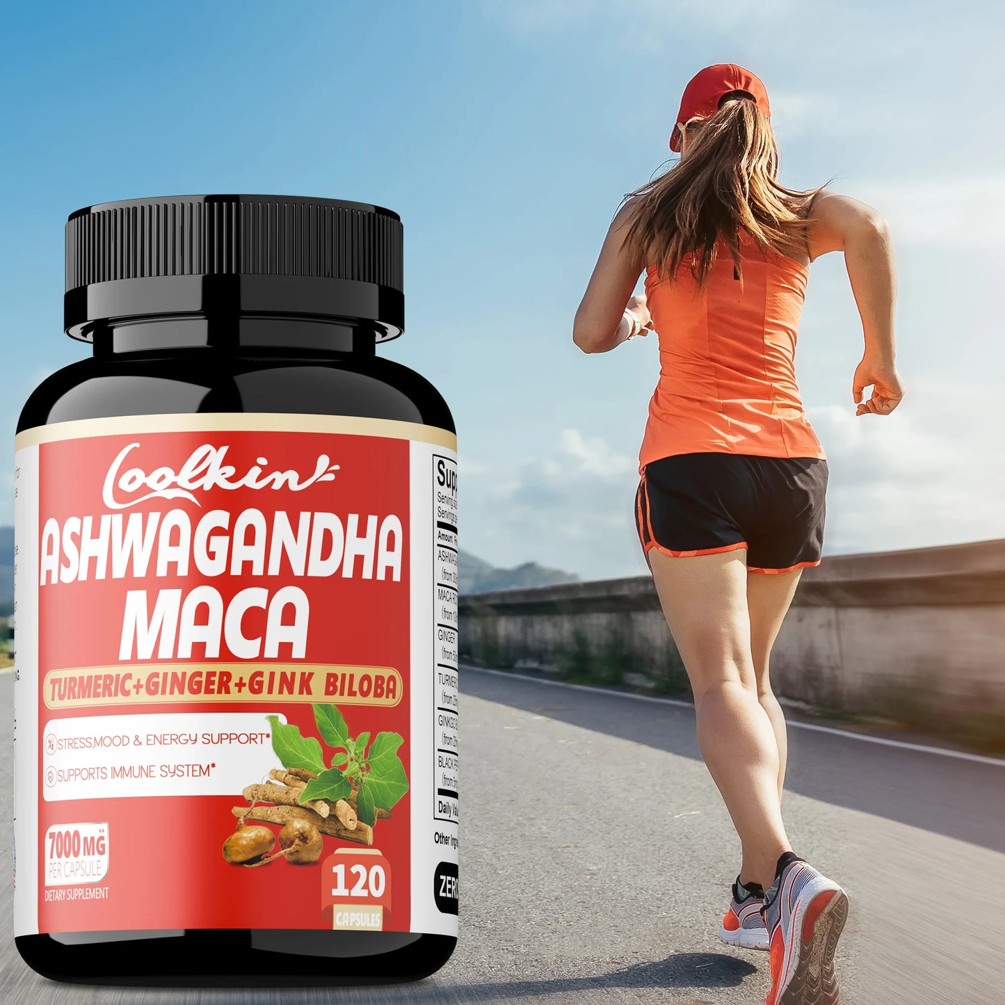 Ashwagandha and Maca - Supports Natural Health, Energy, Performance and Mood Supplements, Enhances Blood Flow - 120 Capsules