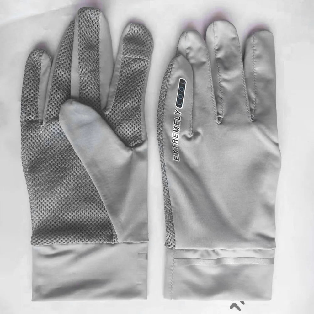 Lady Sunscreen Ice Silk Gloves Summer Sun Protection Gloves Thin Cycling Gloves for Golf Driving Riding Fishing Hiking for Women