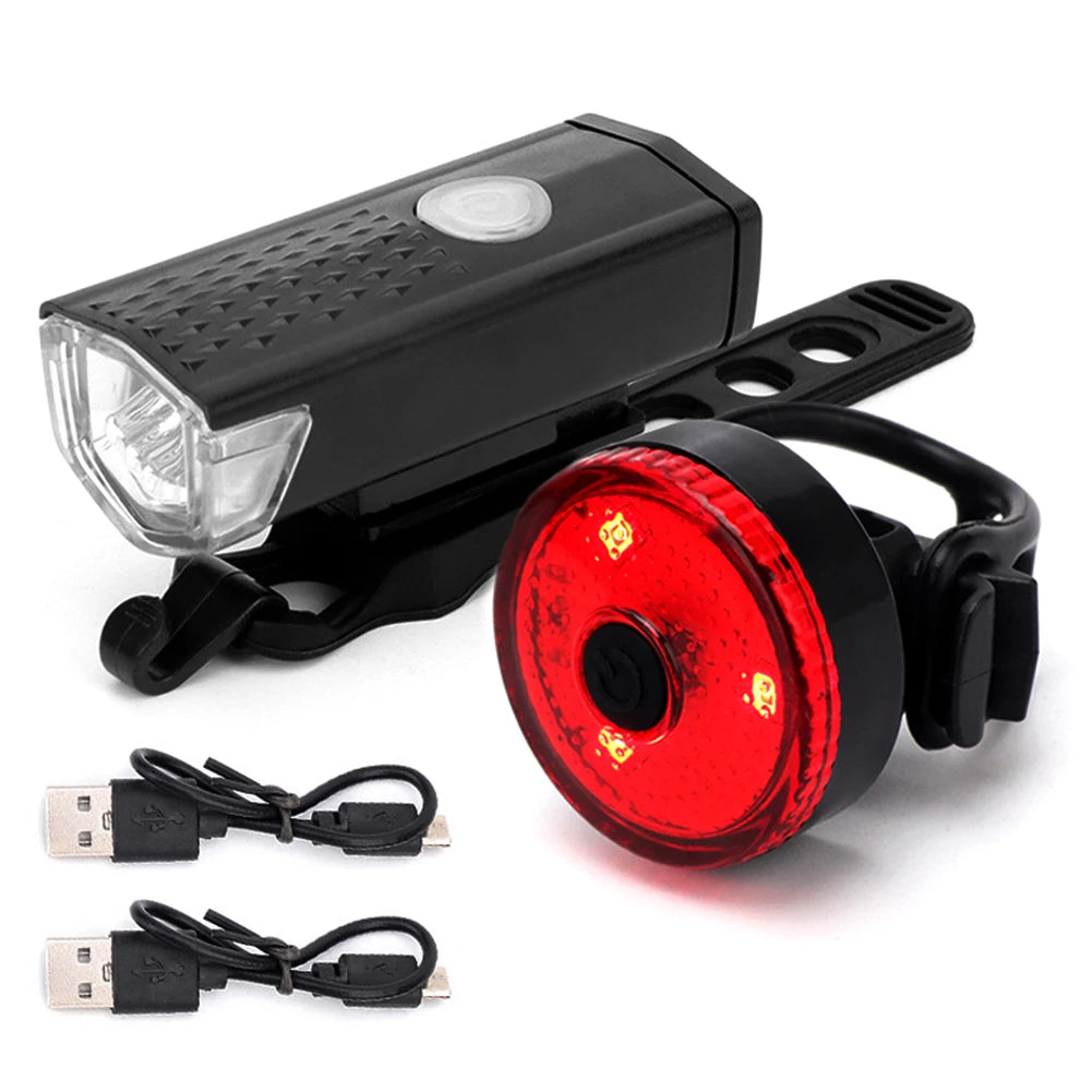 Bike Tail Light & Headlight Bike Rear Light Rechargeable Bike Front Light 3 Modes LED Riding Warning Light for Outdoor Cycling