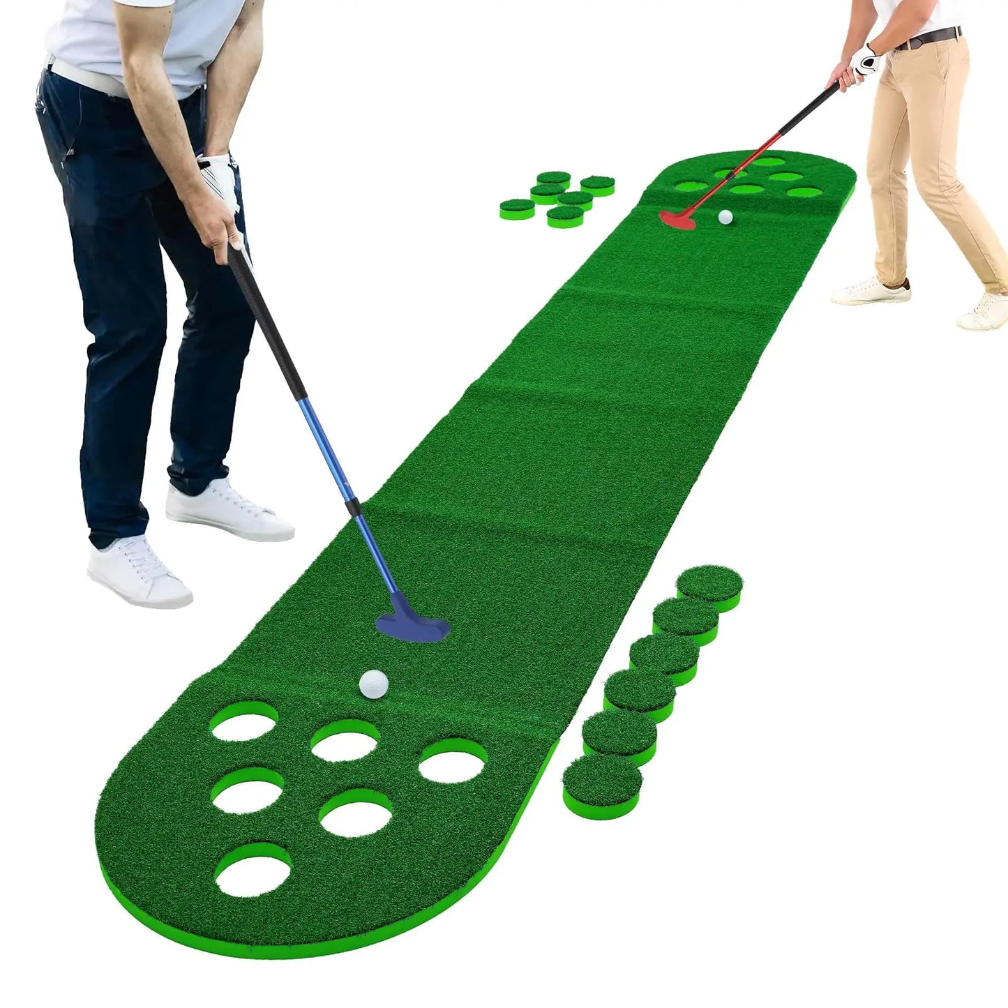 Golf Course Set, Portable Putter Golf Pong with 12 Hole Challenge, Mini Golf Put