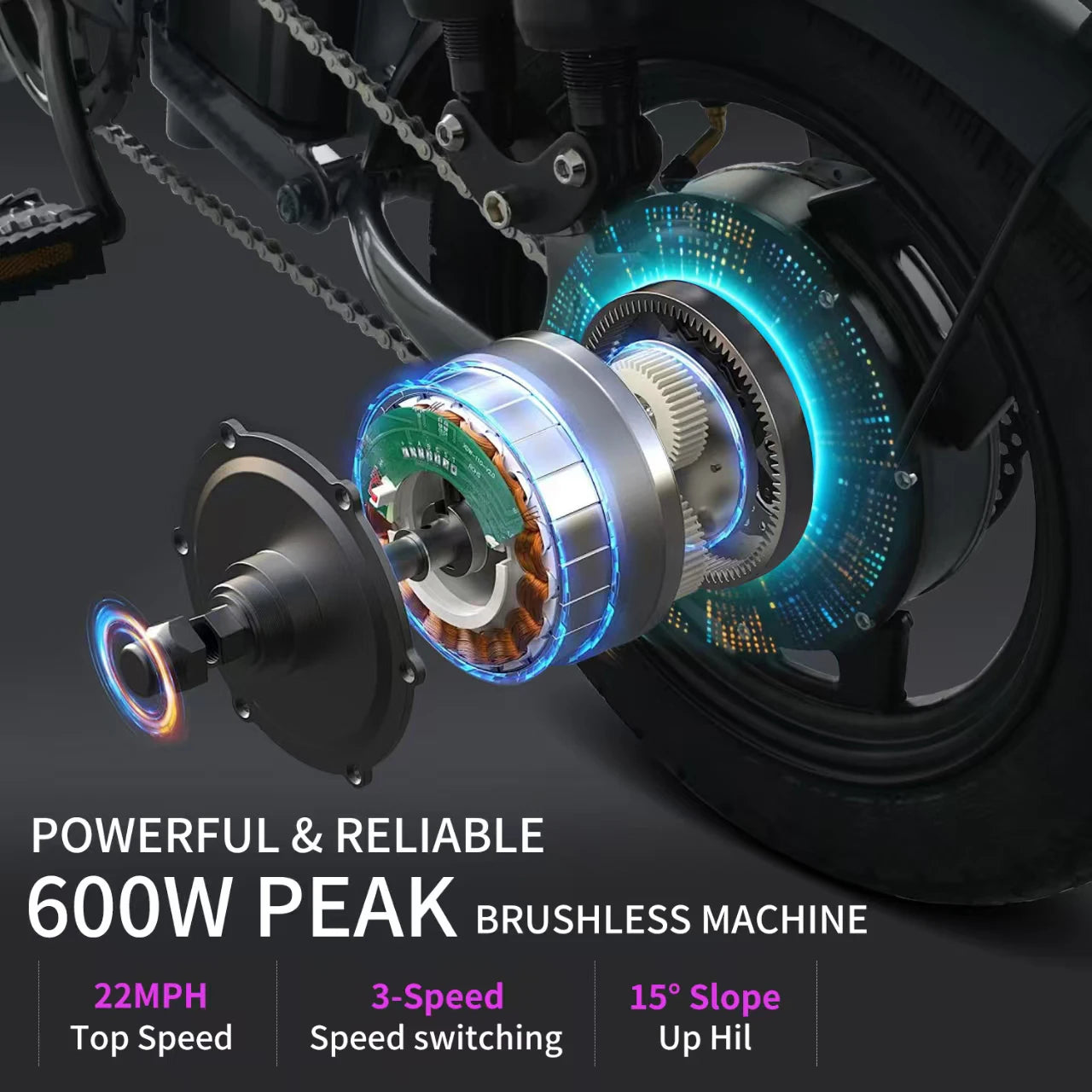 EOEOTWO F12 Foldable Electric Bike for Adults,14'' Commuter E Bike,600W Peak,22-25mph,32Miles Range,48V Removable Battery,Bikes