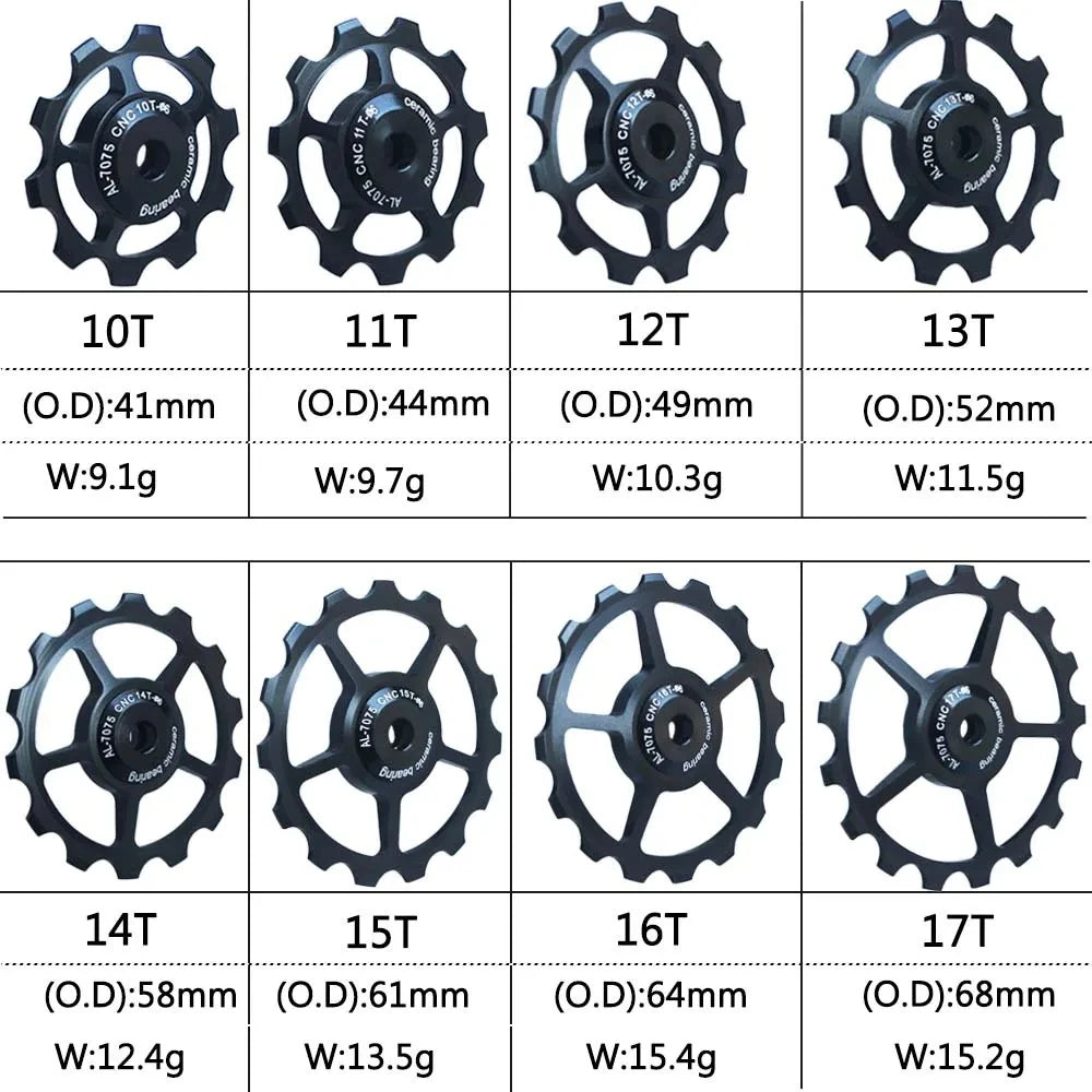 10T 11T 12T 13T 14T 15T 16T 17T Bike Aluminum Alloy Guide Wheel Pulley Rear Derailleur Bicycle Accessories